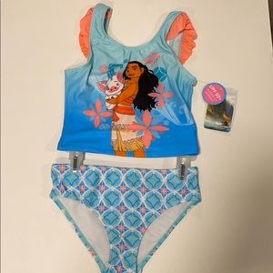 Girls 2 pc Moana swimsuit with UPF 50+ Size S